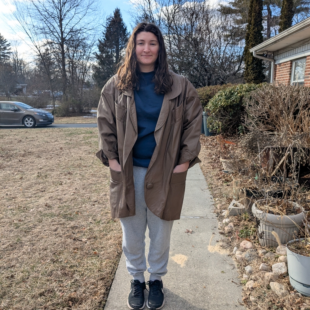Women's Brown Leather Jacket Hadcrafted in Mexico